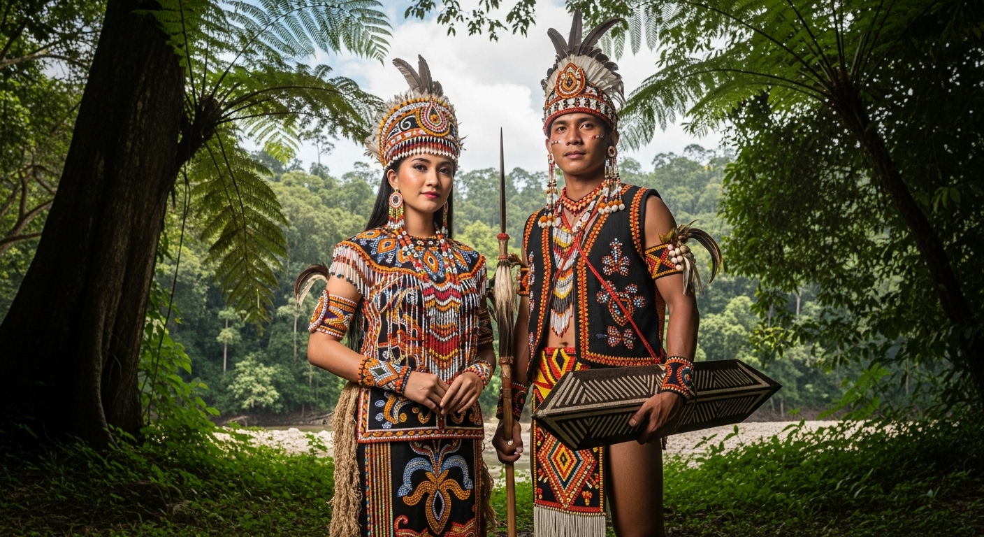 Keindahan Busana Adat Kalimantan: Warisan Budaya di Tengah Alam Borneo